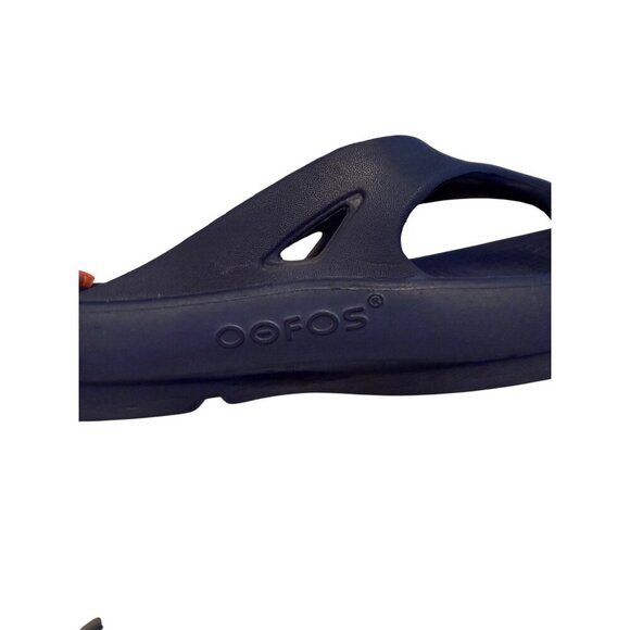 OOFOS OOriginal Recovery Navy Sandals Mens 10 Womens 12 Flip Flop Thong Shoes - Picture 5 of 8